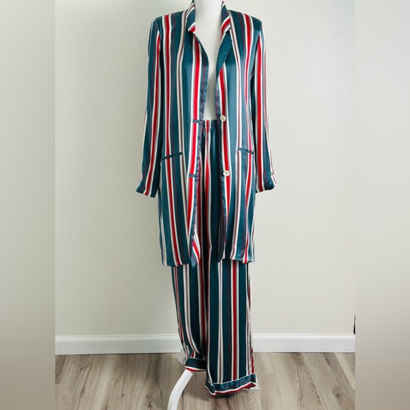 Adriana Iglesias Pants - Adriana Iglesias Matching Silk Long Sleeve Top and Bottom Size 42